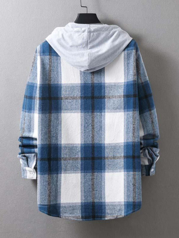 Men's Plaid Hooded Flannel Jacket