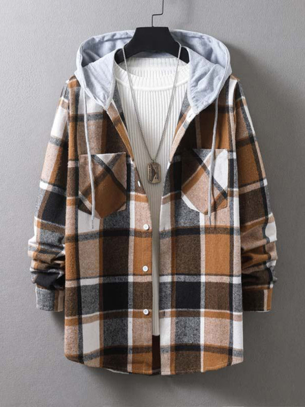 Men's Plaid Hooded Flannel Jacket