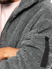 Men's warm jacket, loose hooded casual jacket