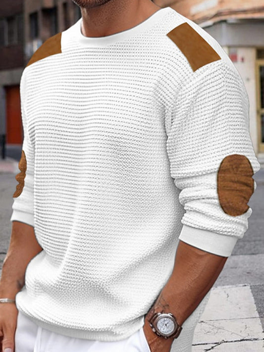 Men's Autumn-Winter Patchwork Textured Sweater