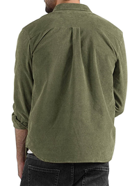 Long-sleeved shirt corduroy lapel button loose casual