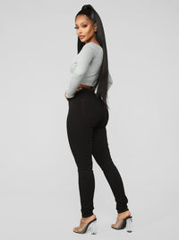 Women's Button Blouse High Waist Ankle Skinny Jeans