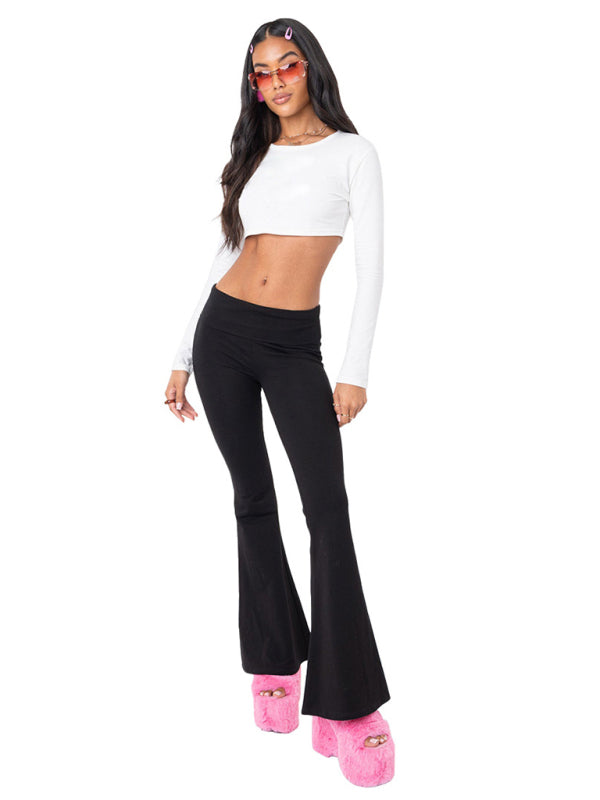 New women's fashionable, comfortable, slim, slim, anti-waist, low-waist flared pants