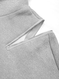 Long Sleeve Off-Shoulder Hooded Pullover Sweatshirt