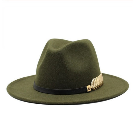 Special Felt Hat Men Fedora Hats with Belt Women Vintage Trilby Caps Wool Fedora Warm Jazz Hat Chapeau Femme feutre Panaman hat - Shop Cute Buys