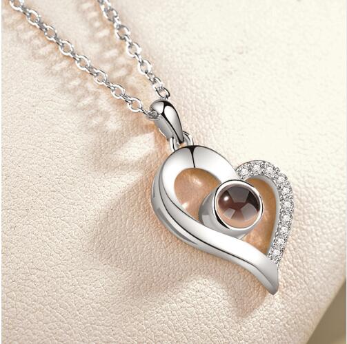 Lover Necklaces I love You in 100 Language Rose gold Pendant - Shop Cute Buys