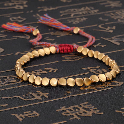 Handmade Tibetan Buddhist Bracelets On Hand Braided Copper Beads Lucky Rope Bracelet & Bangles For Women Men Dropshiping - Shop Cute Buys