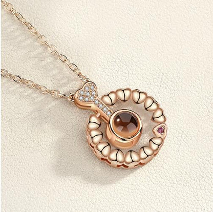 Lover Necklaces I love You in 100 Language Rose gold Pendant - Shop Cute Buys