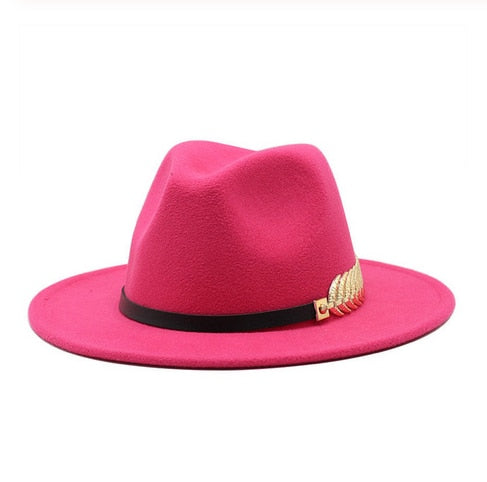 Special Felt Hat Men Fedora Hats with Belt Women Vintage Trilby Caps Wool Fedora Warm Jazz Hat Chapeau Femme feutre Panaman hat - Shop Cute Buys