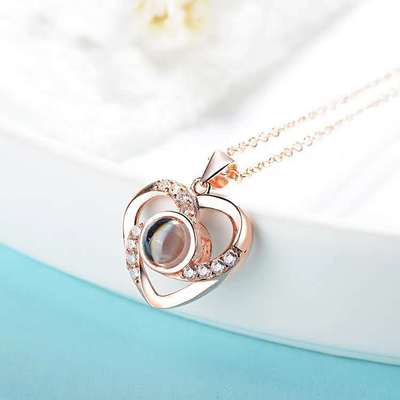 Lover Necklaces I love You in 100 Language Rose gold Pendant - Shop Cute Buys