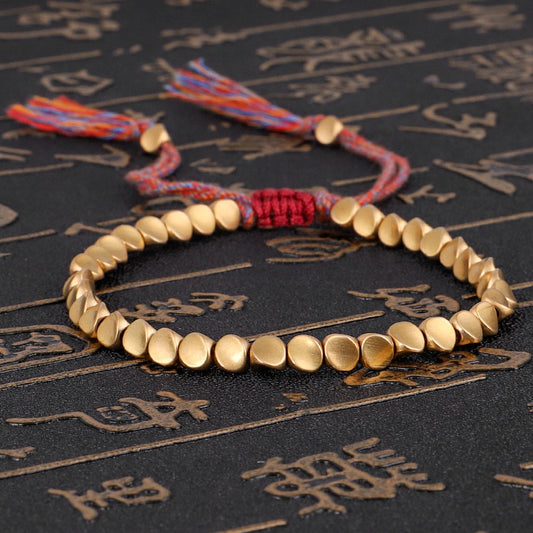 Handmade Tibetan Buddhist Bracelets On Hand Braided Copper Beads Lucky Rope Bracelet &amp; Bangles For Women Men Dropshiping - Shop Cute Buys