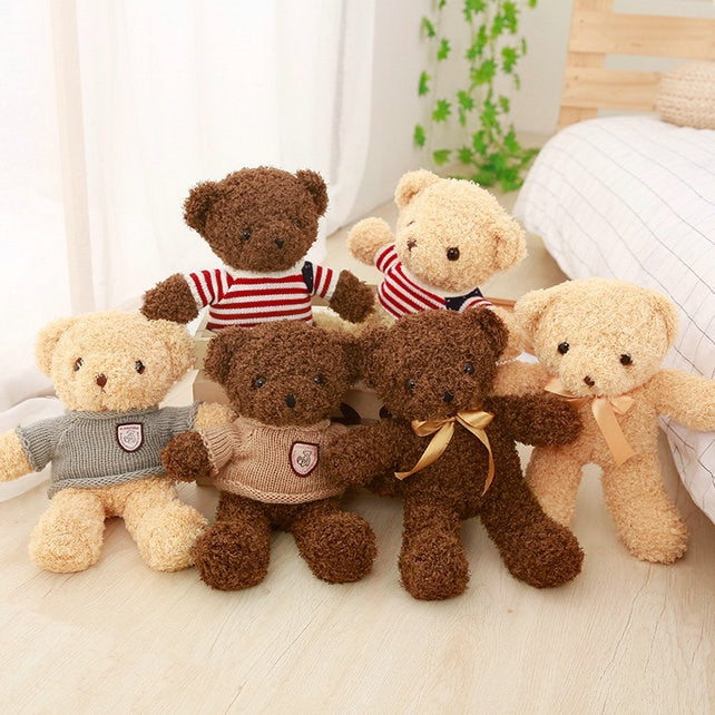 New Arrive 30CM Lovely Teddy Bear Plush Toys Stuffed Soft Animal With Clothes Kawaii Dolls For Kids Baby Children Valentine Gift - Shop Cute Buys