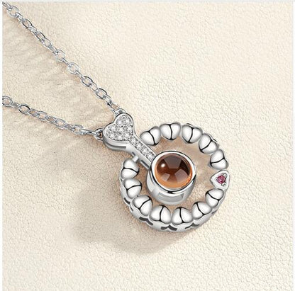 Lover Necklaces I love You in 100 Language Rose gold Pendant - Shop Cute Buys