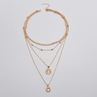 Popular Girl Fashion Necklace New Fashion Wild Retro Tree Of Life Crystal Pendant Multilayer Necklace Women Wholesale Bohemio - Shop Cute Buys