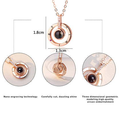 Lover Necklaces I love You in 100 Language Rose gold Pendant - Shop Cute Buys