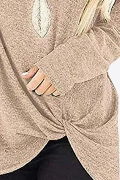 Heathered Twisted Hem Tunic Top - Shop Cute Buys